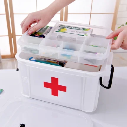 First Aid Kit Medicine Storage Box Portable Emergency Box Household