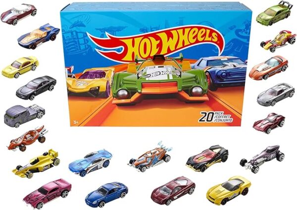 Hot Wheels Toy Cars & Trucks 10-Pack, Set of 10 1:64 Scale Vehicles, Includes Race Cars, Semi, Rescue or Construction Trucks (Styles May Vary)